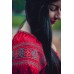 Embroidered dress "Hot Maroon"
